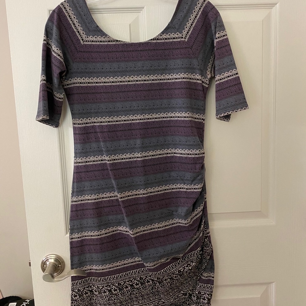 Free People Striped Purple and Blue Knit Bodycon Dress - Picture 3 of 13